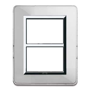 AVE - Placca Paersonal S44. colore alluminio naturale  con cornicetta  6(3+3) Mod.