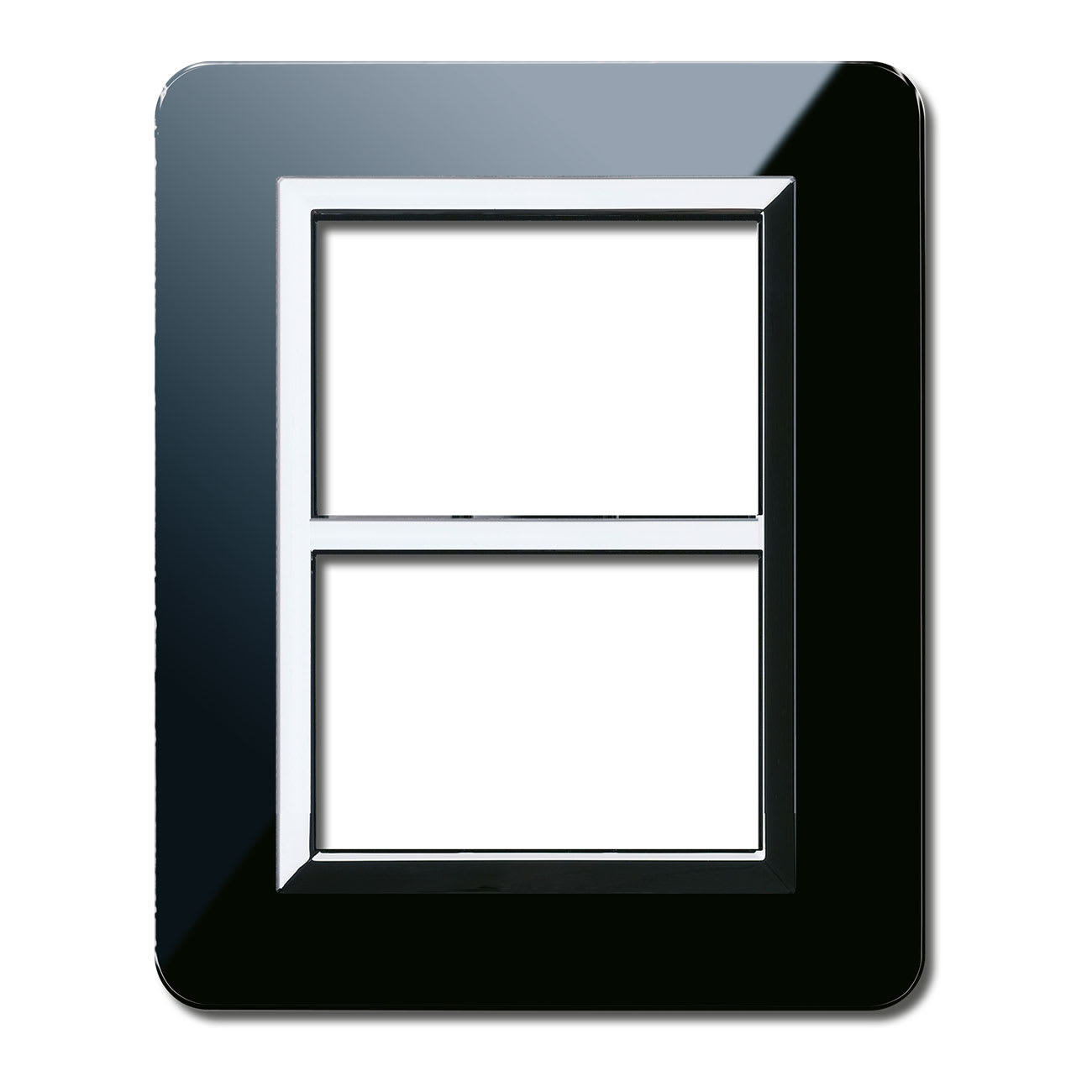 AVE - Placca Paersonal S44. colore nero assoluto  con cornicetta  6(3+3) Mod.