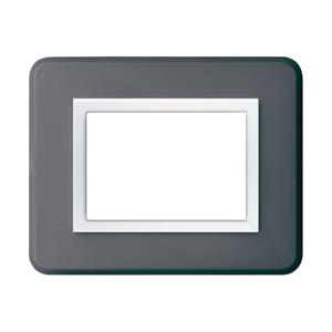 AVE - Placca Personal S44. colore grigio lucido  con cornicetta  3 Mod.