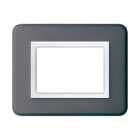 AVE - Placca Personal S44. colore grigio lucido con cornicetta 3 Mod.