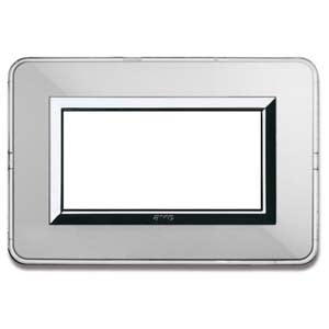 AVE - Placca Personal S44. colore alluminio naturale  con cornicetta  4 Mod.