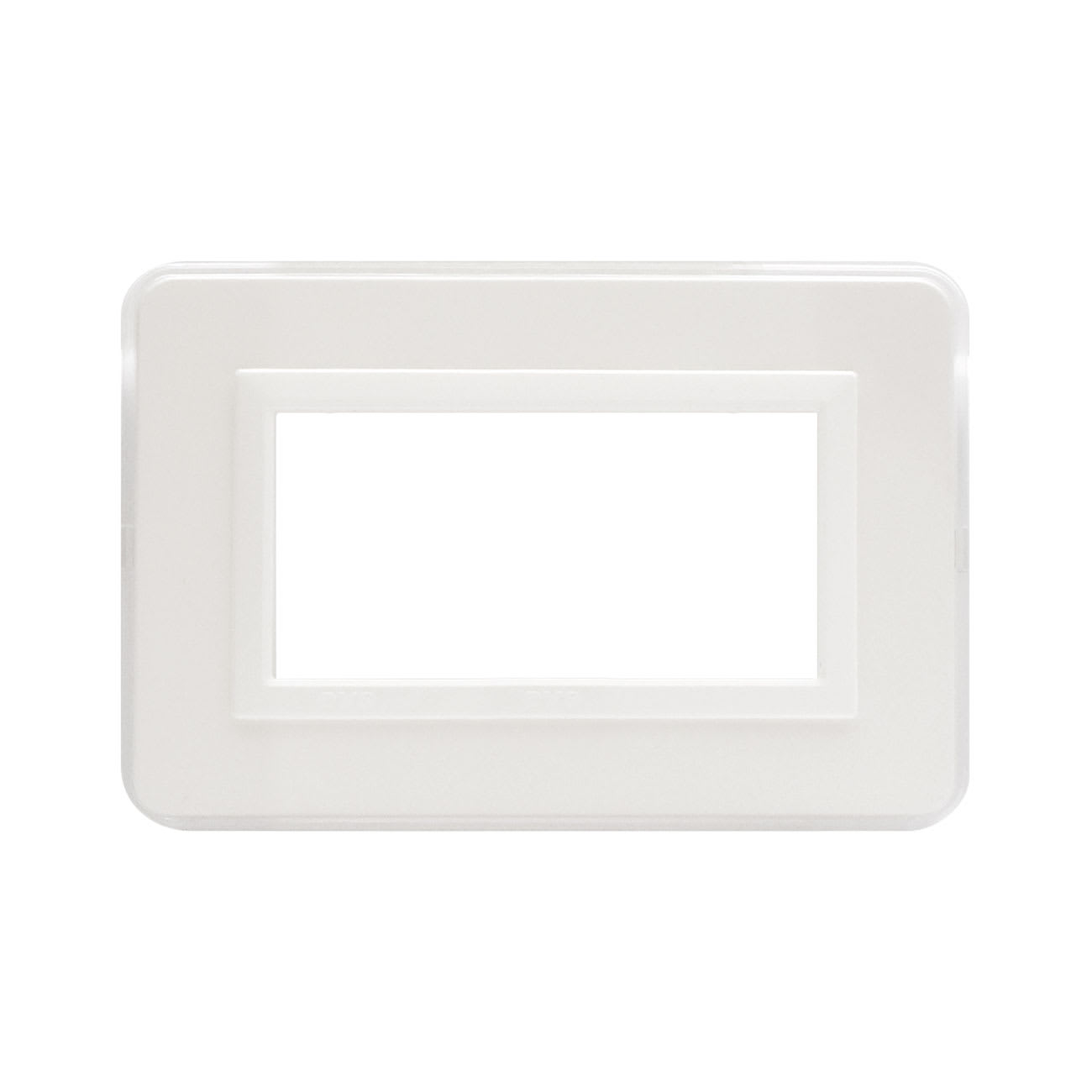 AVE - Placca Personal S44. colore bianco lucido con cornicetta 4 Mod.