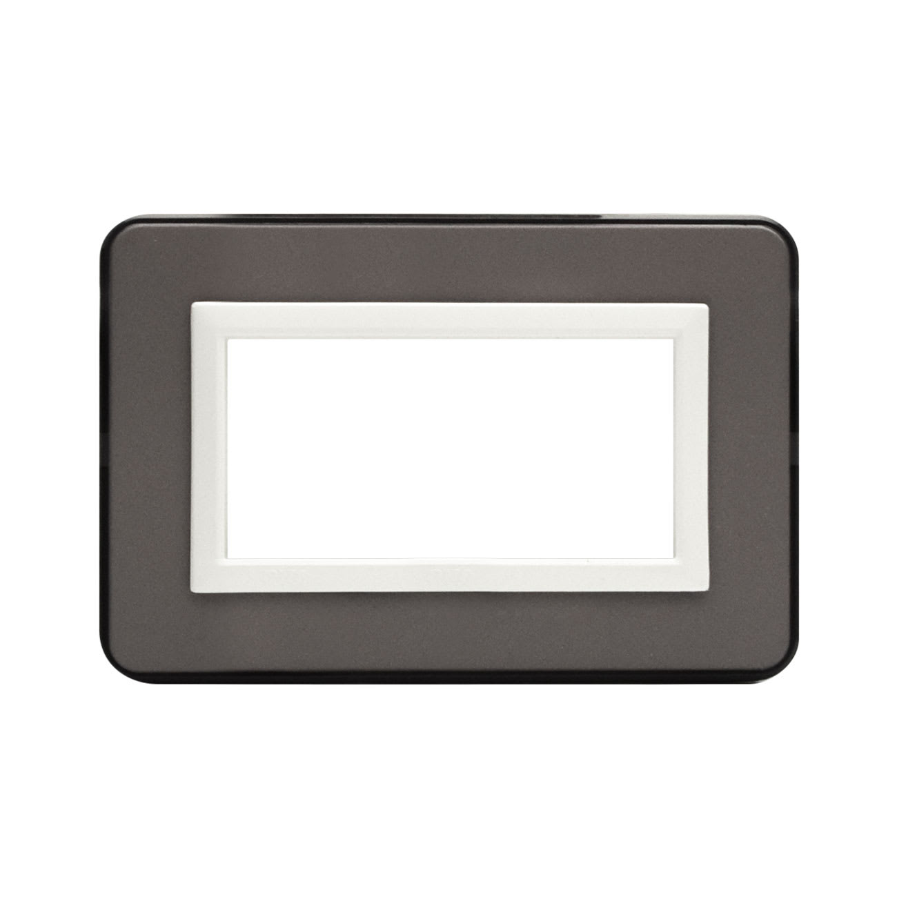 AVE - Placca Personal S44. colore grigio lucido  con cornicetta  4 Mod.