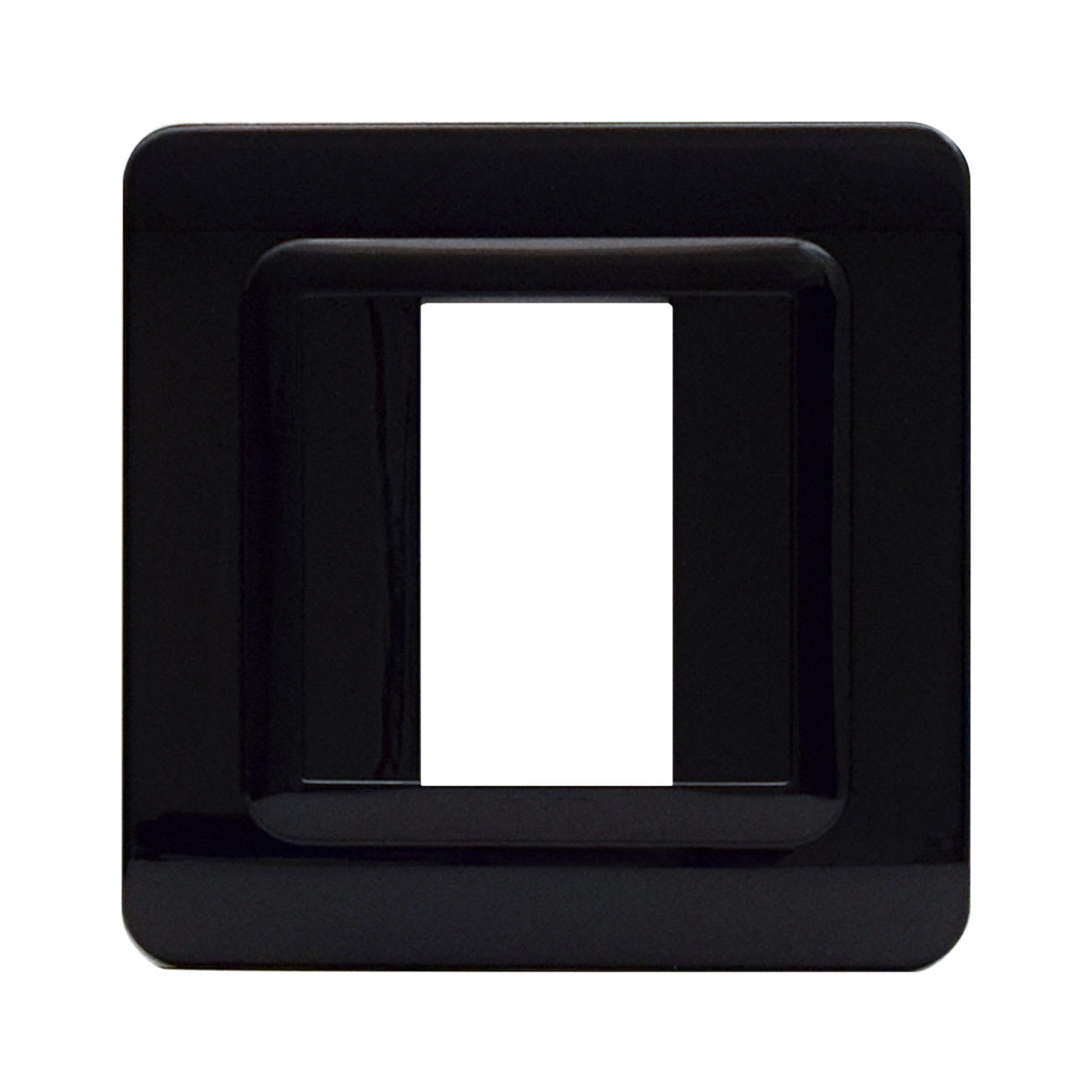 AVE - Placca tecnopolimero S44. in plastica colore grigio scuro lucido  1 Mod.