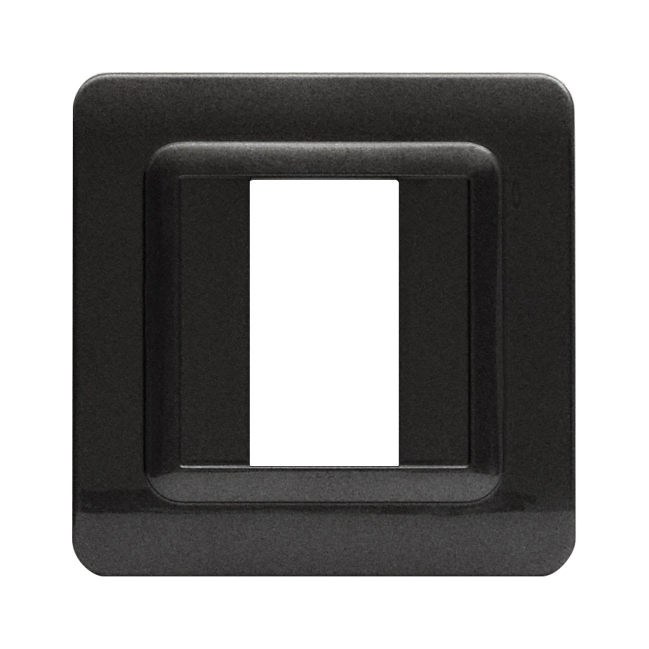 AVE - Placca tecnopolimero S44. in plastica colore grigio scuro metallizzato  1 Mod.