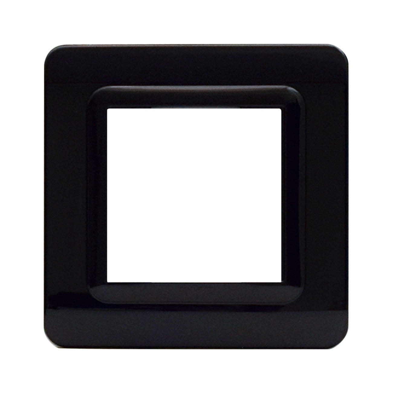 AVE - Placca tecnopolimero S44. in plastica colore grigio scuro lucido  2 Mod.