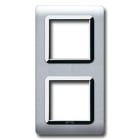 AVE - Placca tecnopolimero S44. in plastica colore alluminio naturale 4(2+2) Mod.