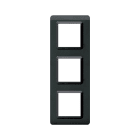 AVE - Placca tecnopolimero S44. in plastica colore grigio scuro lucido 6(2+2+2) Mod.
