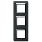 AVE - Placca tecnopolimero S44. in plastica colore nero assoluto 6(2+2+2) Mod.