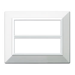 AVE - Placca Zama. S44 colore bianco. con cornicetta  6+6 Mod.