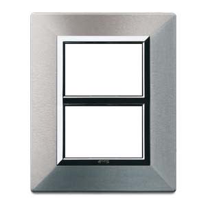 AVE - Placca Zama. S44 colore alluminio naturale. con cornicetta  3+3 Mod.