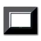 AVE - Placca Zama. S44 colore nero assoluto. con cornicetta 3 Mod.