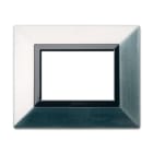 AVE - Placca Zama. S44 colore nichel spazzolato. con cornicetta 3 Mod.