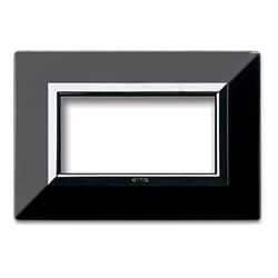 AVE - Placca Zama. S44 colore nero assoluto. con cornicetta  4 Mod.
