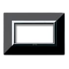 AVE - Placca Zama. S44 colore nero assoluto. con cornicetta 4 Mod.