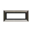 AVE - Placca Zama. S44 colore nichel spazzolato. con cornicetta 7 Mod.