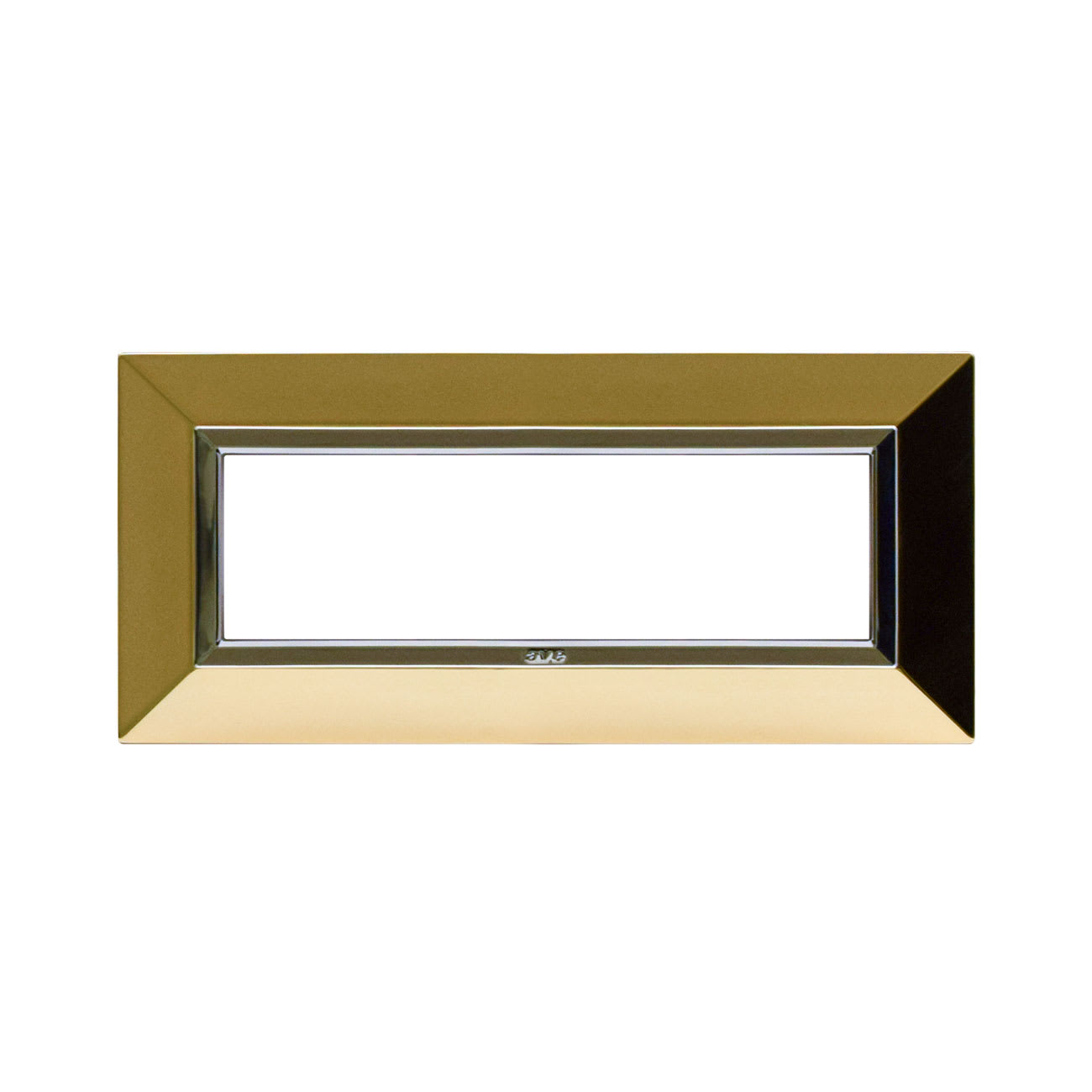 AVE - Placca Zama. S44 colore ottone lucido. con cornicetta  7 Mod.