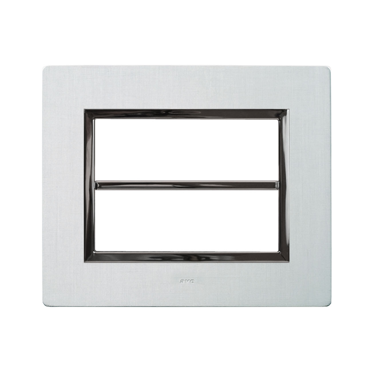 AVE - Placca Vera44 Alluminio. S44 colore alluminio naturale. con cornicetta   6+6 Mod.