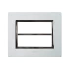 AVE - Placca Vera44 Alluminio. S44 colore alluminio naturale. con cornicetta 6+6 Mod.