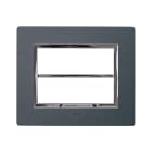 AVE - Placca Vera44 Alluminio. S44 colore antracite. con cornicetta 6+6 Mod.