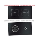 AVE - Placca Vera44 Alluminio. S44 personalizzabile colore antracite 2+2 Mod.