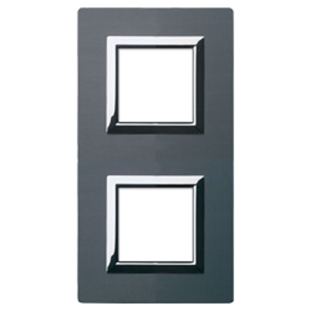 AVE - Placca Vera44 Alluminio. S44 colore antracite. con cornicetta   2+2 Mod.