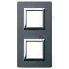 AVE - Placca Vera44 Alluminio. S44 colore antracite. con cornicetta 2+2 Mod.