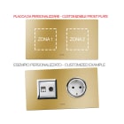 AVE - Placca Vera44 Alluminio. S44 personalizzabile colore oro 2+2 Mod.