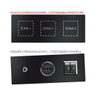 AVE - Placca Vera44 Alluminio. S44 personalizzabile colore antracite 2+2+2 Mod.