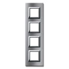 AVE - Placca Vera44 Alluminio. S44 colore alluminio naturale. con cornicetta 2+2+2+2 Mod.