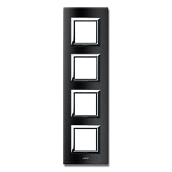 AVE - Placca Vera44 Alluminio. S44 colore antracite. con cornicetta   2+2+2+2 Mod.