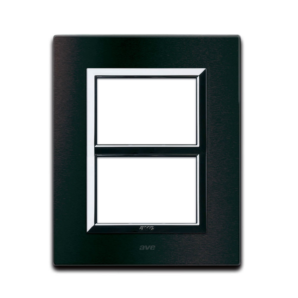 AVE - Placca Vera44 Alluminio. S44 colore antracite. con cornicetta 3+3 Mod.