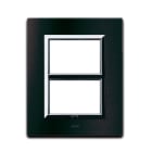 AVE - Placca Vera44 Alluminio. S44 colore antracite. con cornicetta 3+3 Mod.