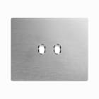 AVE - Placca Alluminio New Style S44. colore alluminio naturale 2 comandi