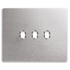 AVE - Placca Alluminio New Style S44. colore alluminio naturale 3 comandi