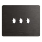 AVE - Placca Alluminio New Style S44. colore alluminio antracite 3 comandi
