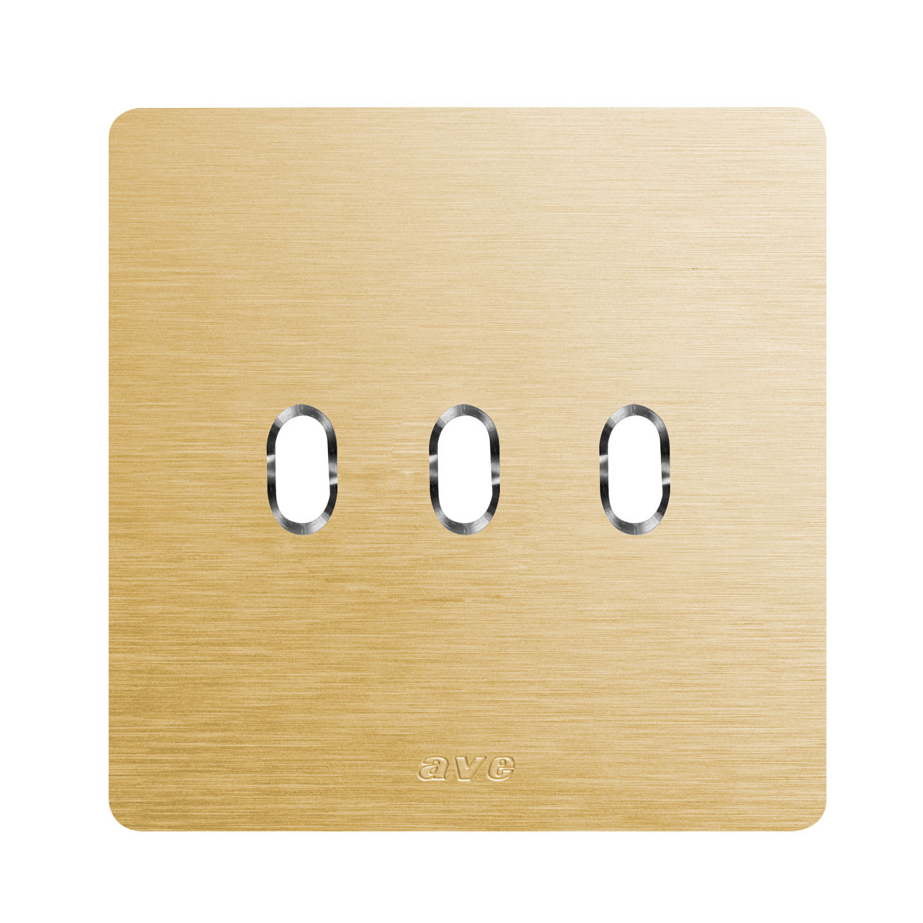 AVE - placca 98x98 alluminio oro 3 comandi leva