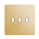 AVE - placca 98x98 alluminio oro 3 comandi leva