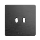 AVE - placca 98x98 alluminio antracite 2 comandi leva