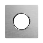 AVE - PLACCA ALLUMINIO NEW STYLE S44. COLORE ALLUMINIO NATURALE DIMENSIONI 98X98 1 PRESA DI CORRENTE.