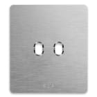 AVE - Placca Alluminio New Style S44. colore alluminio naturale 2 comandi