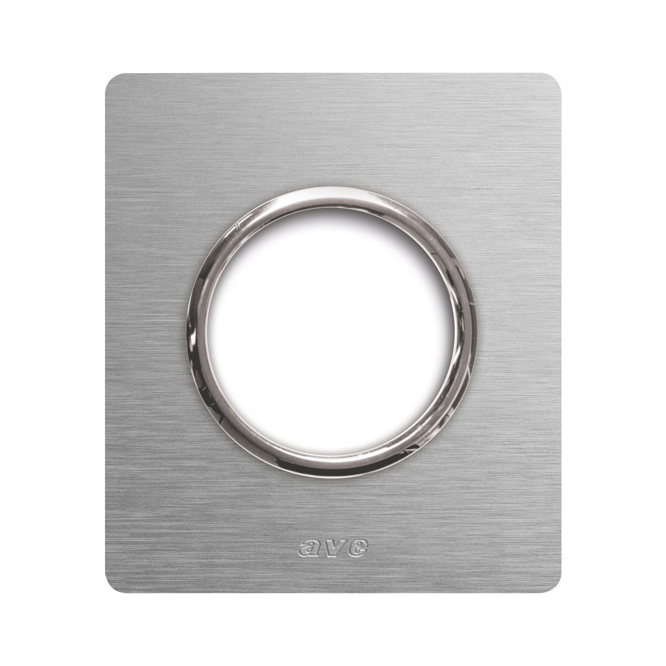 AVE - Placca Alluminio New Style S44. colore alluminio naturale 1 presa di corrente