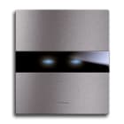 AVE - Placca Touch Alluminio S44. 2 comandi colore alluminio naturale. 2 Mod.