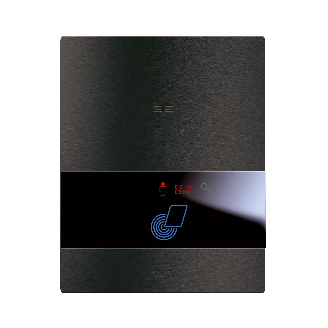 AVE - Placca touch con pulsante gestione alberghiera  Alluminio antracite spazzolato  3+3 moduli  Personalizzabile