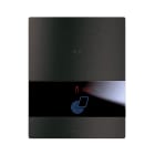 AVE - Placca touch con pulsante gestione alberghiera Alluminio antracite spazzolato 3+3 moduli Personalizzabile