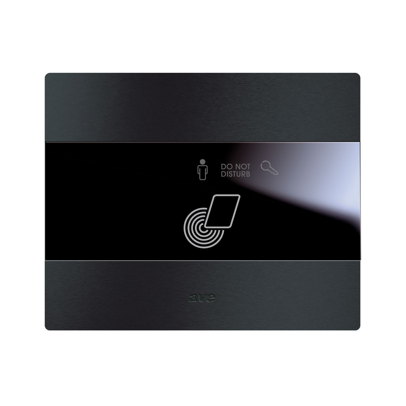 AVE - Placca touch gestione alberghiera Alluminio antracite spazzolato 3 moduli Personalizzabile