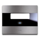AVE - Placca Touch Alluminio S44. pulsante con targa portanome colore alluminio naturale. 3 Mod.