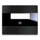 AVE - Placca Touch Alluminio S44. pulsante con targa portanome colore antracite. 3 Mod.
