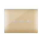 AVE - Placca Youmg Touch. S44 tecnopolimero colore oro 3 comandi a scomparsa 3 Mod.