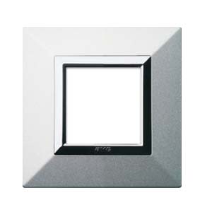 AVE - Placca Zama. S44 colore alluminio naturale  con cornicetta  2 Mod.